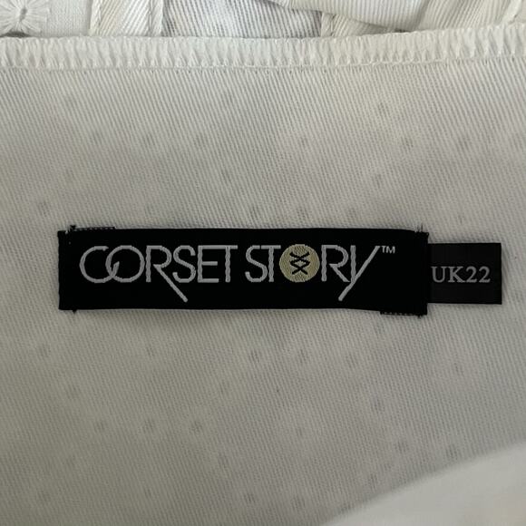 NWT Corset Story White Cotton Embroidery Anglaise Overbust with Gathered Bust - Picture 6 of 7